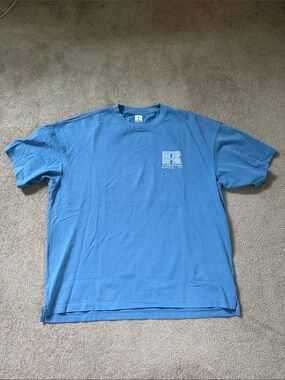 American Eagle Outfitters Russel Athletic Collab Blue Short-Sleeve Boxy Fit Tee